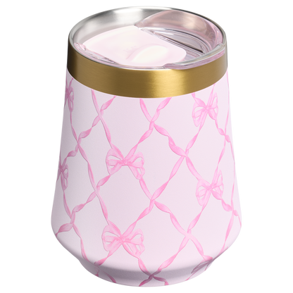 Vacuum Insulated Wine Stanley 1913 x LoveShackFancy Holiday Reserve Wine Tumbler D367F - Premium Insulated Egg-Shaped Wine Glass for Outdoors Detail