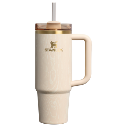 Splash-Resistant FlowState The Cheers & Cheer Quencher H2.0 Flowstate Tumbler D189S - 40oz Large Capacity Car-Cup Friendly Quencher - Birch Woodgrain