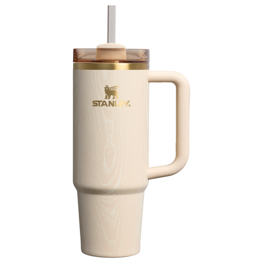 Splash-Resistant FlowState The Cheers & Cheer Quencher H2.0 Flowstate Tumbler D189S - 40oz Large Capacity Car-Cup Friendly Quencher - Birch Woodgrain