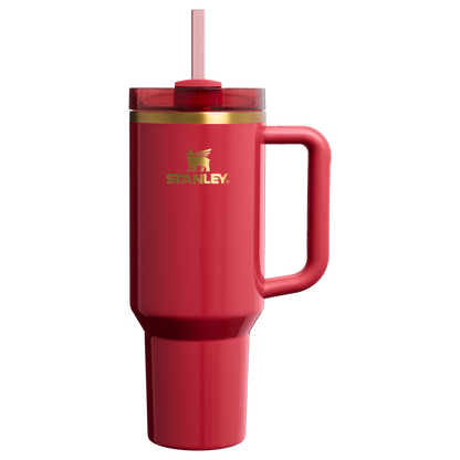 Double-Wall Vacuum The Cheers & Cheer Quencher H2.0 Flowstate Tumbler D188Q - Premium Stainless Steel Straw Cup for All-Day Hydration - Holly Berry Gloss