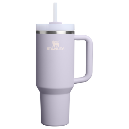 Splash-Resistant FlowState The Quencher H2.0 Flowstate Tumbler  | Stanley Create D332L - FlowState 3-Position Lid Insulated Travel Mug - Purple Dust