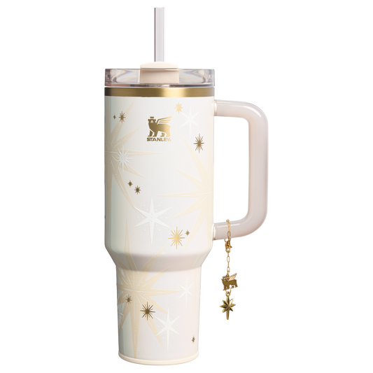 Splash-Resistant FlowState The Quencher Luxe H2.0 Flowstate Tumbler D208F - Premium Stainless Steel Straw Cup for All-Day Hydration - Starlight Shimmer