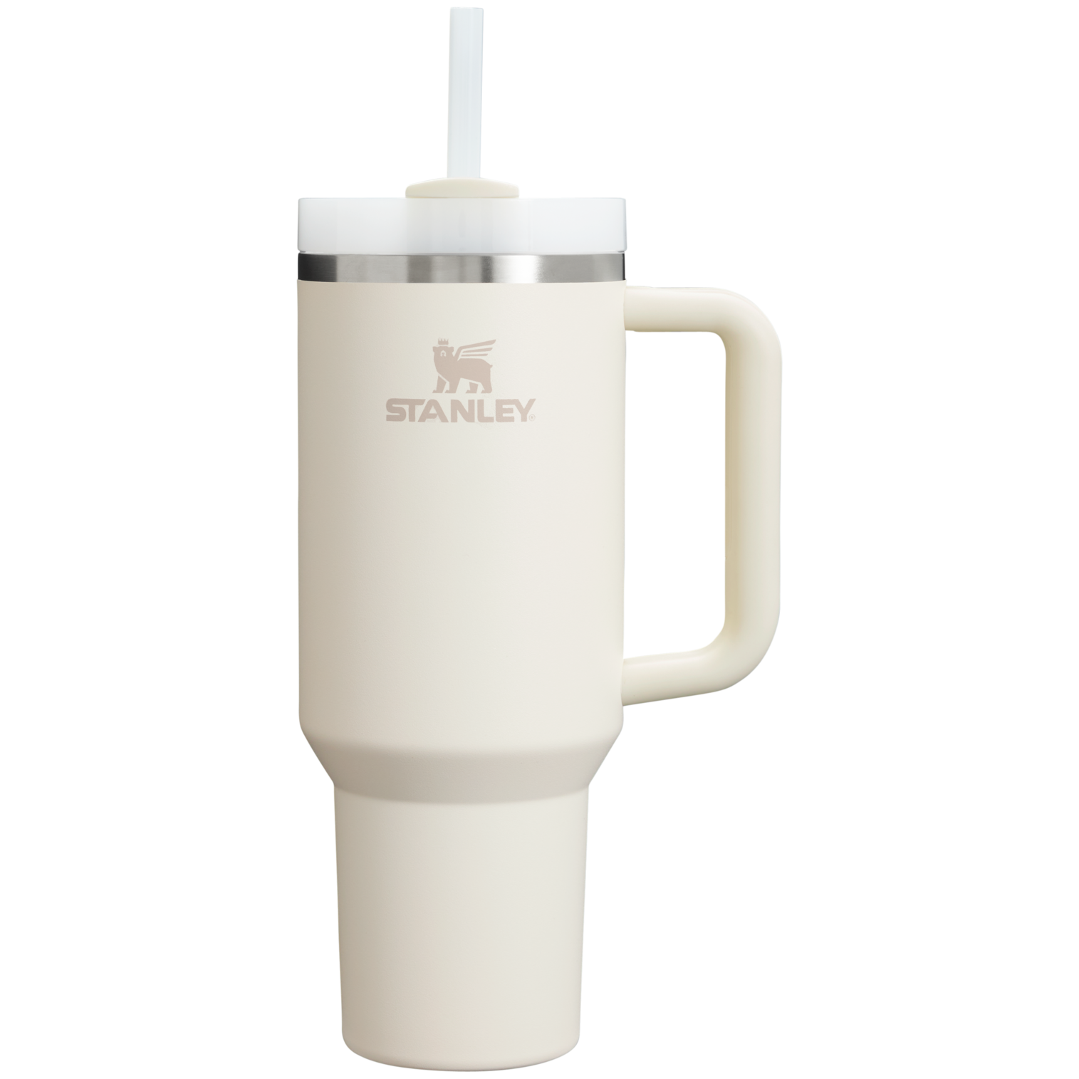 Splash-Resistant FlowState The Quencher H2.0 Flowstate Tumbler  | Stanley Create D332L - FlowState 3-Position Lid Insulated Travel Mug - Cream 2.0