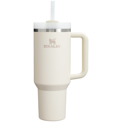 Splash-Resistant FlowState The Quencher H2.0 Flowstate Tumbler  | Stanley Create D332L - FlowState 3-Position Lid Insulated Travel Mug - Cream 2.0