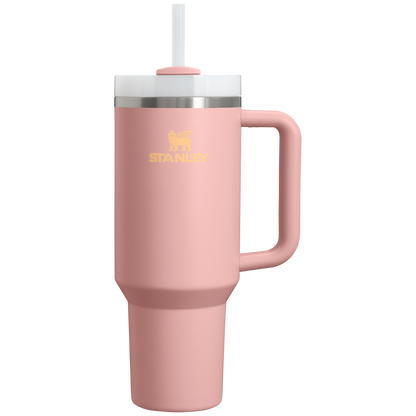 Splash-Resistant FlowState The Quencher H2.0 Flowstate Tumbler  | Stanley Create D332L - FlowState 3-Position Lid Insulated Travel Mug - Peach Rose