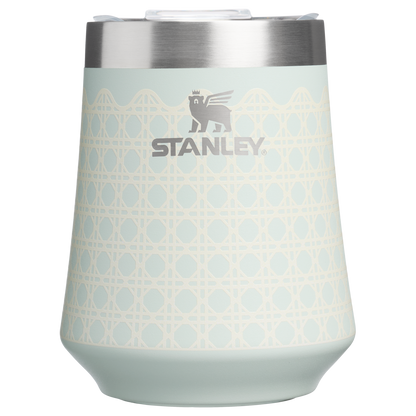 Elegant Stemless The Reserve Wine Tumbler D352C - Premium Insulated Egg-Shaped Wine Glass for Outdoors - Mist Rattan