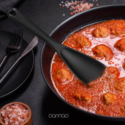 Ergonomic Cooking Silicone Kitchen Utensils Set, 600°F Heat Resistant Silicone Cooking Utensils, Spatula, Spoon, Whisk, Tongs, Kitchen ... - Premium Stainless Steel Cooking Utensil for Non-Stick Pots Detail