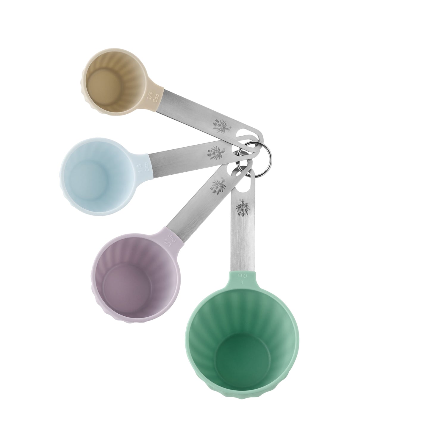 Premium Kitchen 8-Piece Plastic Measuring Cup and Spoon Set, Multicolor - Multi-Functional Manual Food Chopper & Slicer Detail