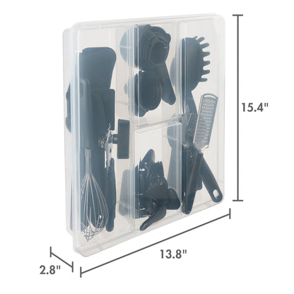 Premium Silicone 36 Piece Kitchen Gadget Set with Kitchen Cooking Utensils, and Drawer Organizer, Black - Heat-Resistant Silicone Cooking Spatula Turner Detail