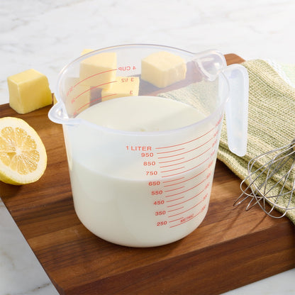Time-Saving (12 pack) 4 Cup PP Plastic Measuring Cup, 32 oz, Clear - Premium Stainless Steel Garlic Presser & Peeler Detail