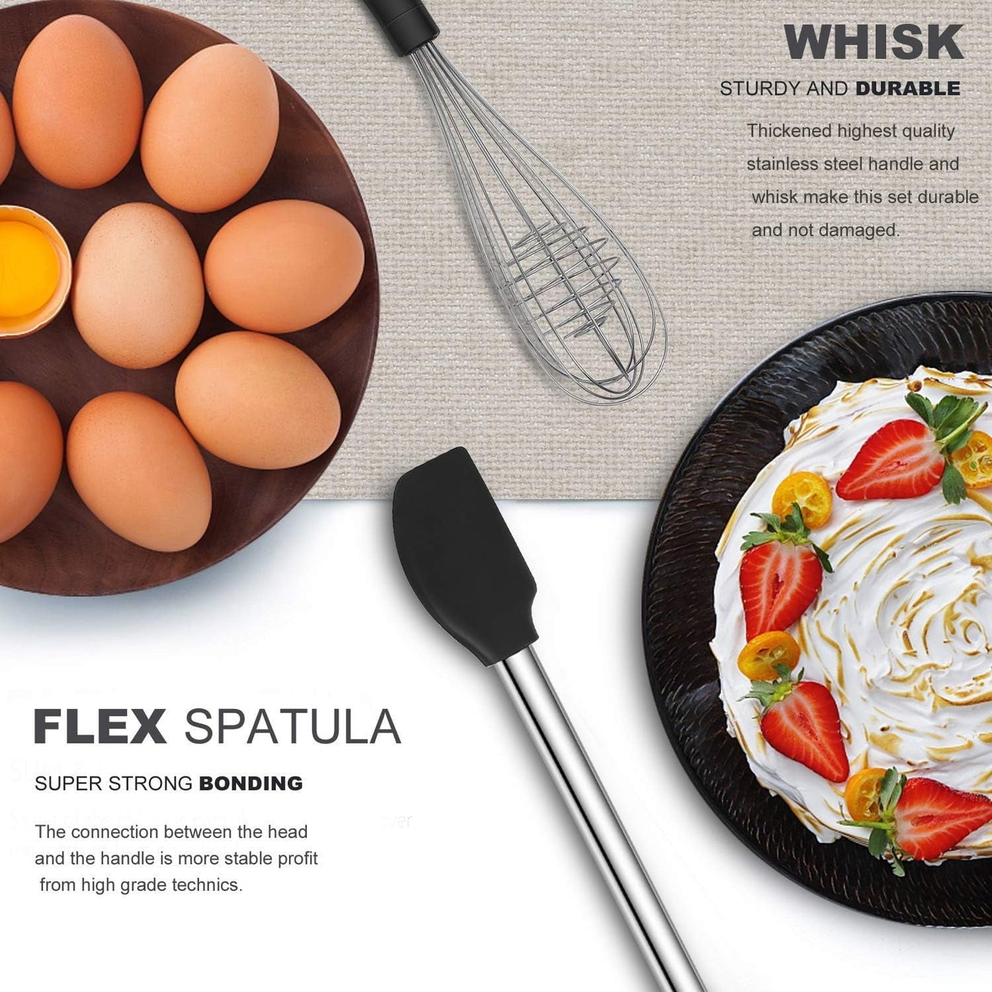 Heat-Resistant Kitchen Utensil Set-Silicone Cooking Utensils-33 Kitchen Gadgets & Spoons for Nonstick Cookware-Silicone and Stainles... - Premium Stainless Steel Cooking Utensil for Non-Stick Pots Detail