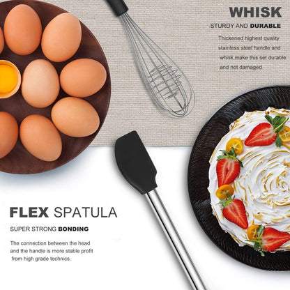 Heat-Resistant Kitchen Utensil Set-Silicone Cooking Utensils-33 Kitchen Gadgets & Spoons for Nonstick Cookware-Silicone and Stainles... - Premium Stainless Steel Cooking Utensil for Non-Stick Pots Detail