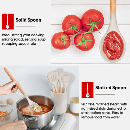 High-Precision Kitchen Utensils Set of 6, Silicone Cooking Utensils with Wooden Handle, Non-Stick Cookware & Heat Resistant, Include... - Heavy Duty Stainless Steel Kitchen Shears Detail