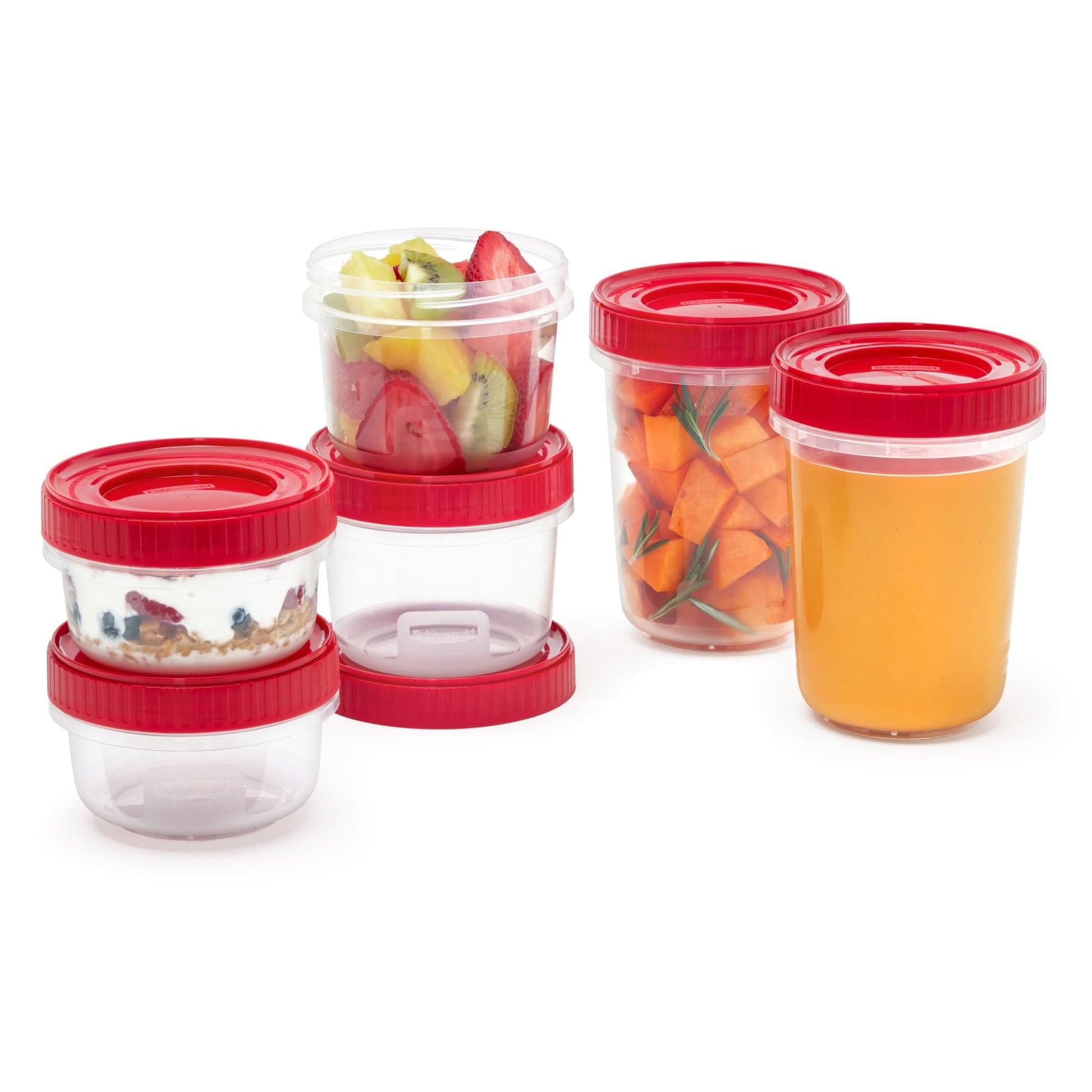 Playful Geometric 12 Piece Food Storage Set, Red - Fun Food Fidget Cookie Squishable Toy Detail