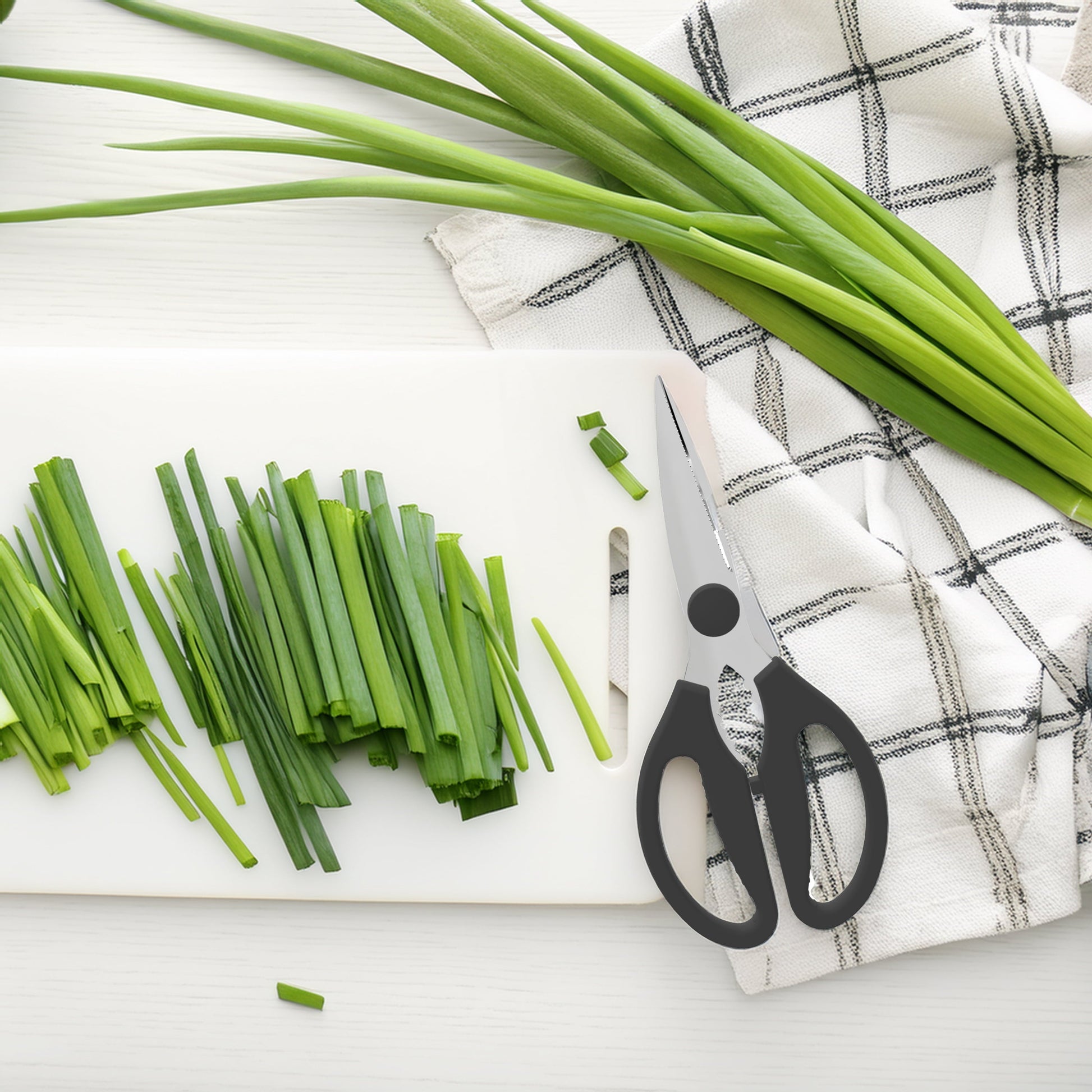 Multi-Functional Stainless Steel Multi-Purpose Kitchen Shears with Grip 1 Each - Multi-Functional Manual Food Chopper & Slicer Detail