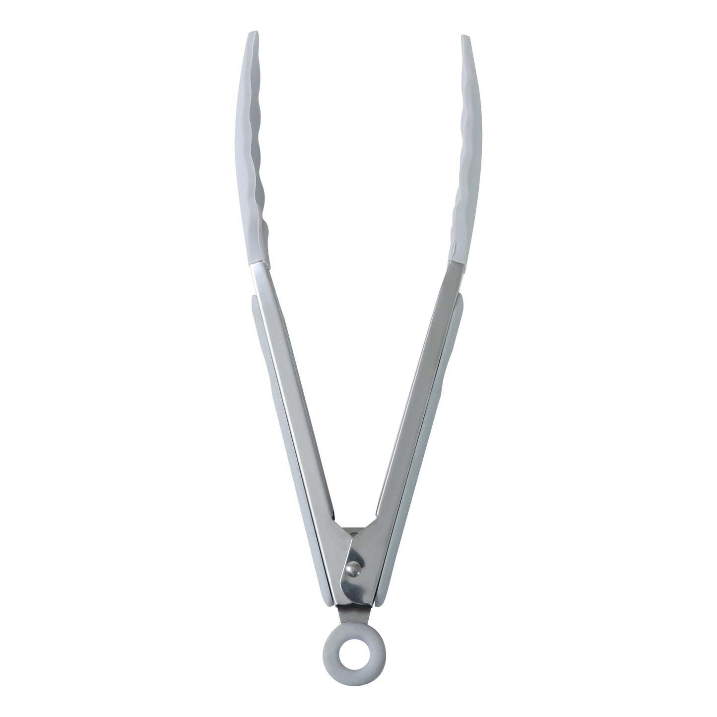 Durable Steel 9" Stainless Steel and Silicone Locking Tongs, Soft Grip Handle, Grey Flannel - Professional Kitchen Tool for Culinary Enthusiasts Detail