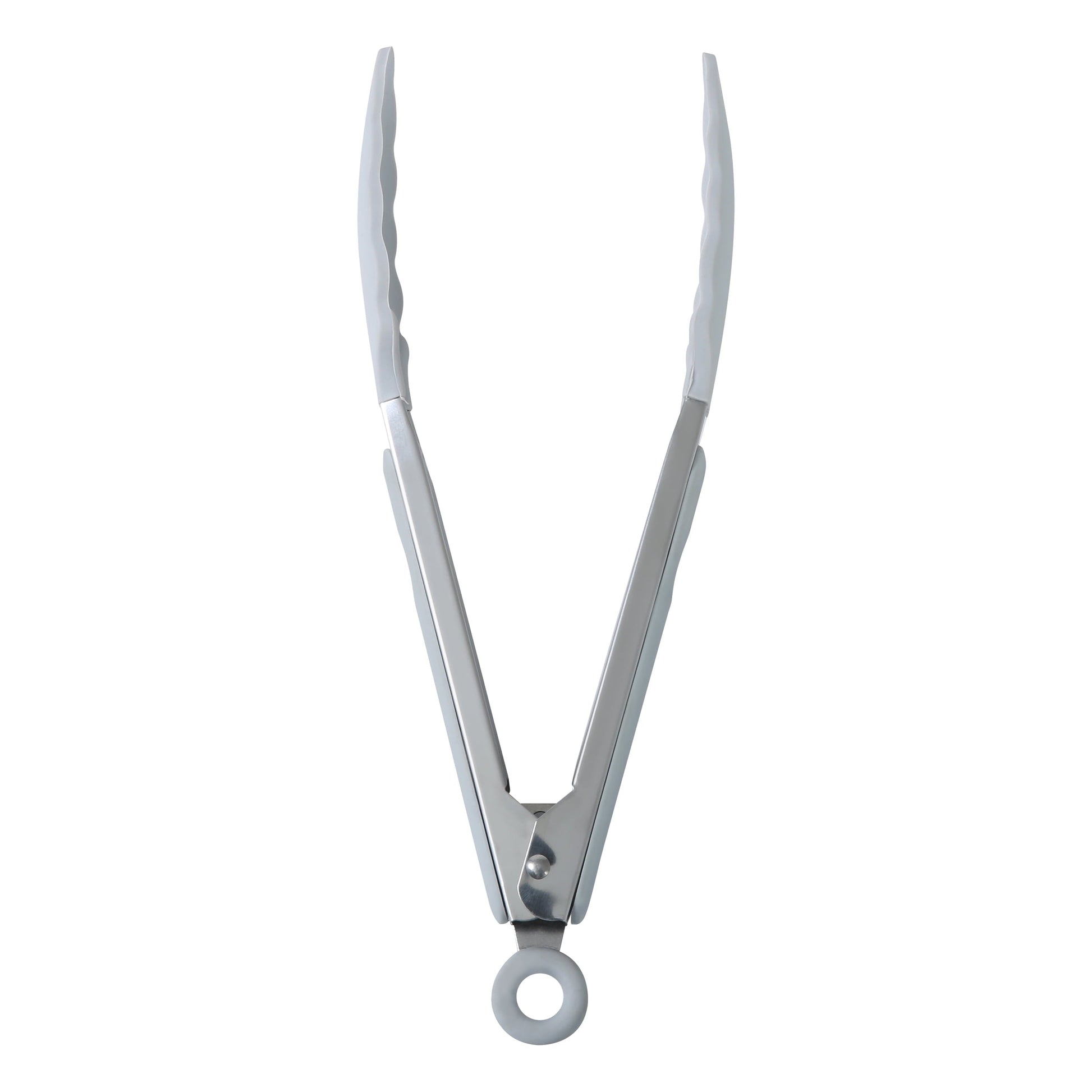 Durable Steel 9" Stainless Steel and Silicone Locking Tongs, Soft Grip Handle, Grey Flannel - Professional Kitchen Tool for Culinary Enthusiasts Detail