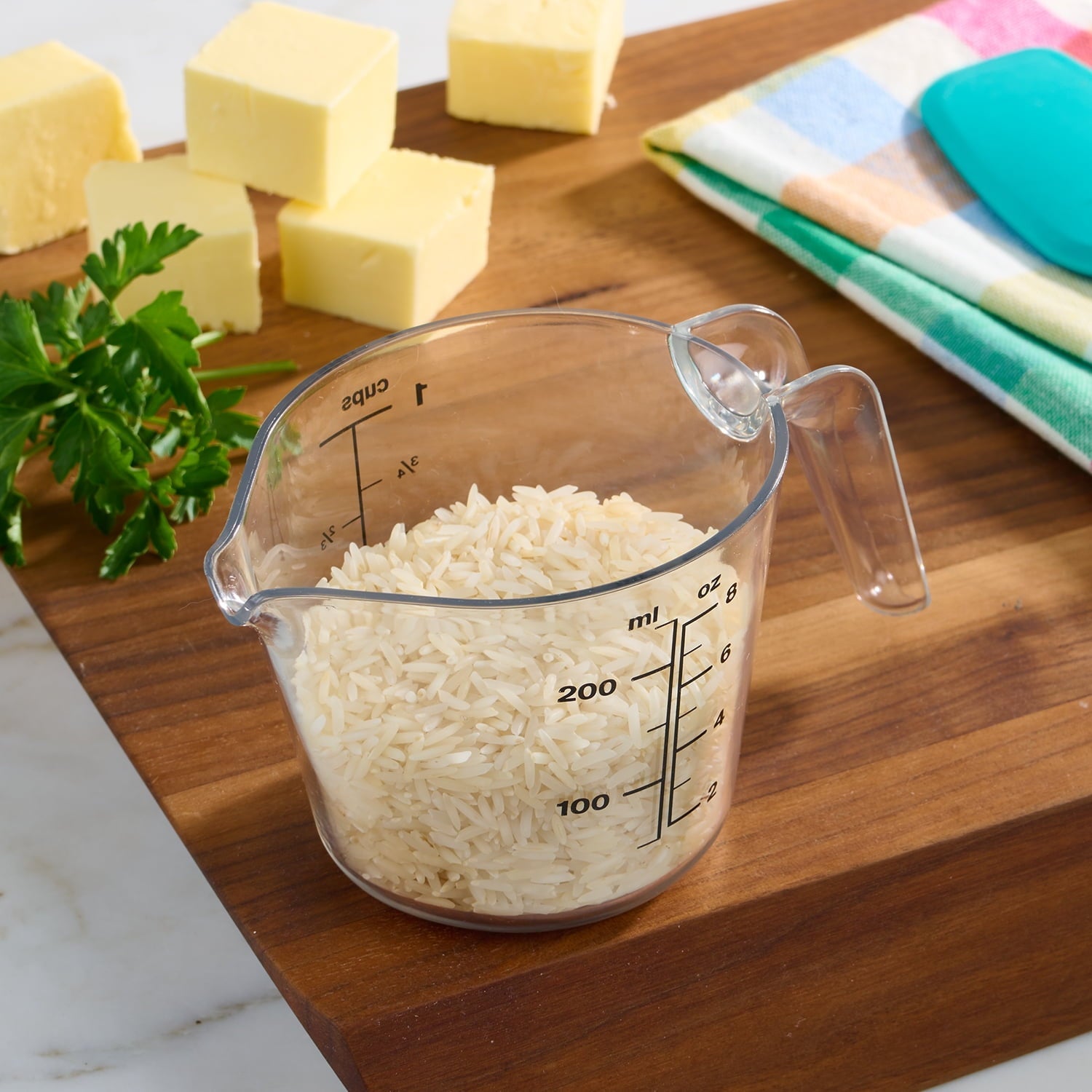 Time-Saving 1 Cup Large Spout Plastic Measuring Cup, Clear - Multi-Functional Manual Food Chopper & Slicer Detail