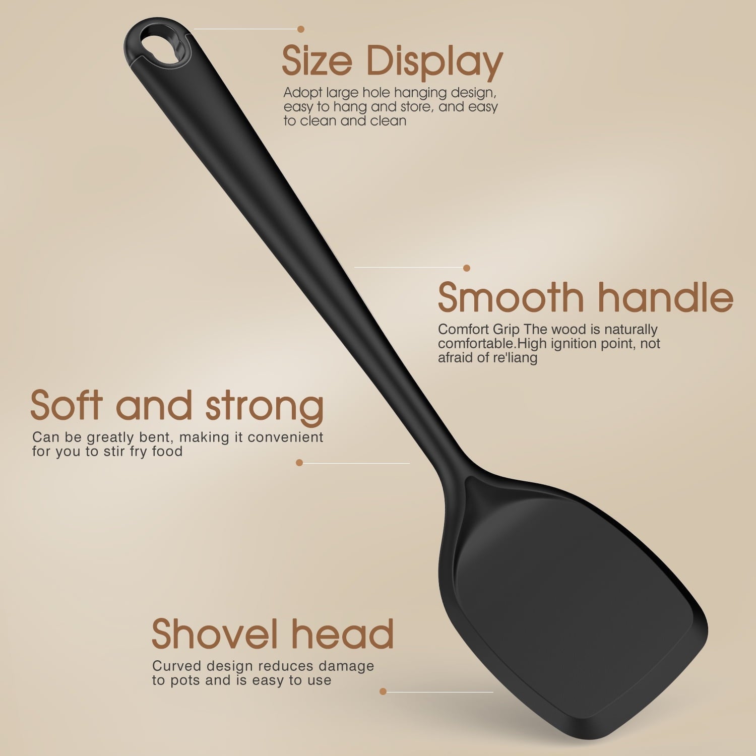 Ergonomic Cooking Silicone Kitchen Utensils Set, 600°F Heat Resistant Silicone Cooking Utensils, Spatula, Spoon, Whisk, Tongs, Kitchen ... - Premium Stainless Steel Cooking Utensil for Non-Stick Pots Detail