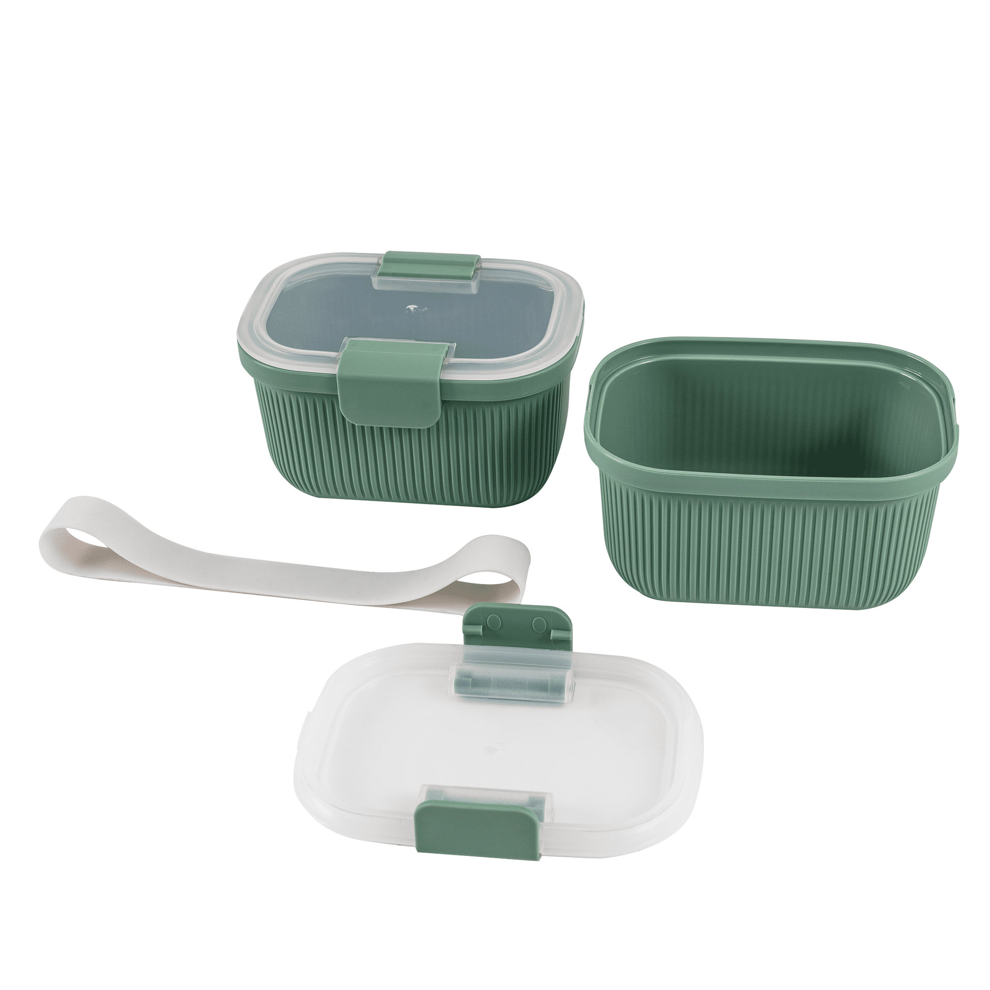 Playful Geometric Food Storage Snack Container, Plastic, Rectangle, Green, 19oz Capacity, Best Used for On-the-Go Snacks and Small Port... - Deliciously Soft Cupcake Sensory Glob Detail