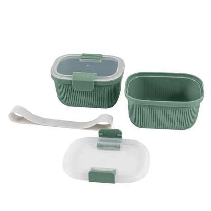 Playful Geometric Food Storage Snack Container, Plastic, Rectangle, Green, 19oz Capacity, Best Used for On-the-Go Snacks and Small Port... - Deliciously Soft Cupcake Sensory Glob Detail