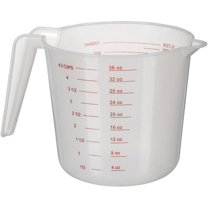 Time-Saving (12 pack) 4 Cup PP Plastic Measuring Cup, 32 oz, Clear - Premium Stainless Steel Garlic Presser & Peeler Detail