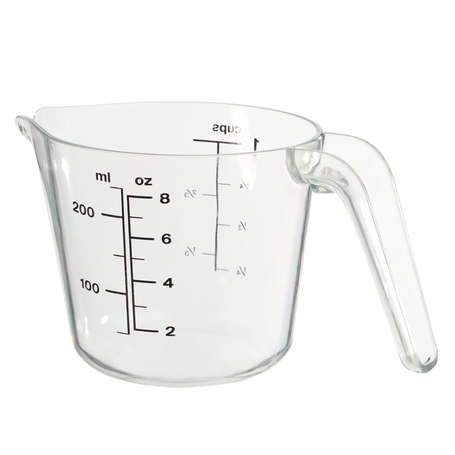Time-Saving 1 Cup Large Spout Plastic Measuring Cup, Clear - Multi-Functional Manual Food Chopper & Slicer Detail
