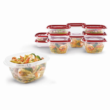 Deliciously Squishy Square Food Storage Containers, Ruby Red, 10 pack - Playful Star & Heart Shaped Geometric NeeDoh Detail
