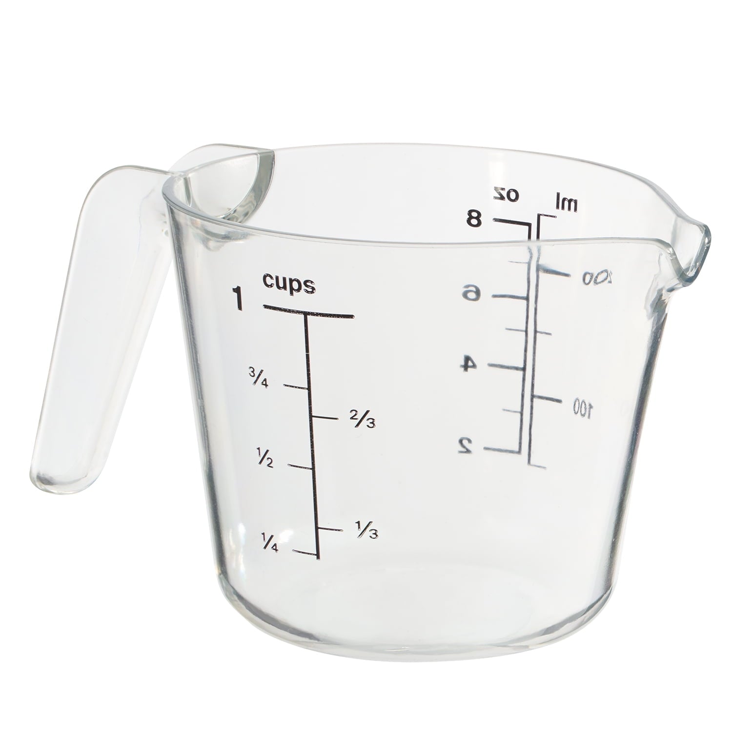 Time-Saving 1 Cup Large Spout Plastic Measuring Cup, Clear - Multi-Functional Manual Food Chopper & Slicer Detail
