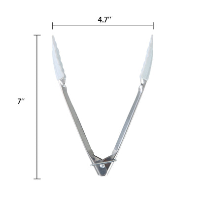 Durable Steel Stainless Steel and Silicone Mini Food Tongs Grey - Heavy Duty Stainless Steel Kitchen Shears Detail