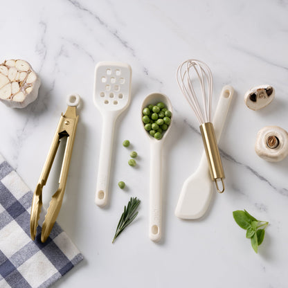 Durable Steel 5-Piece Mini Silicone Utensil Set Durable & Nonstick Safe - Multi-Purpose Hand Tool for Daily Meal Prep Detail