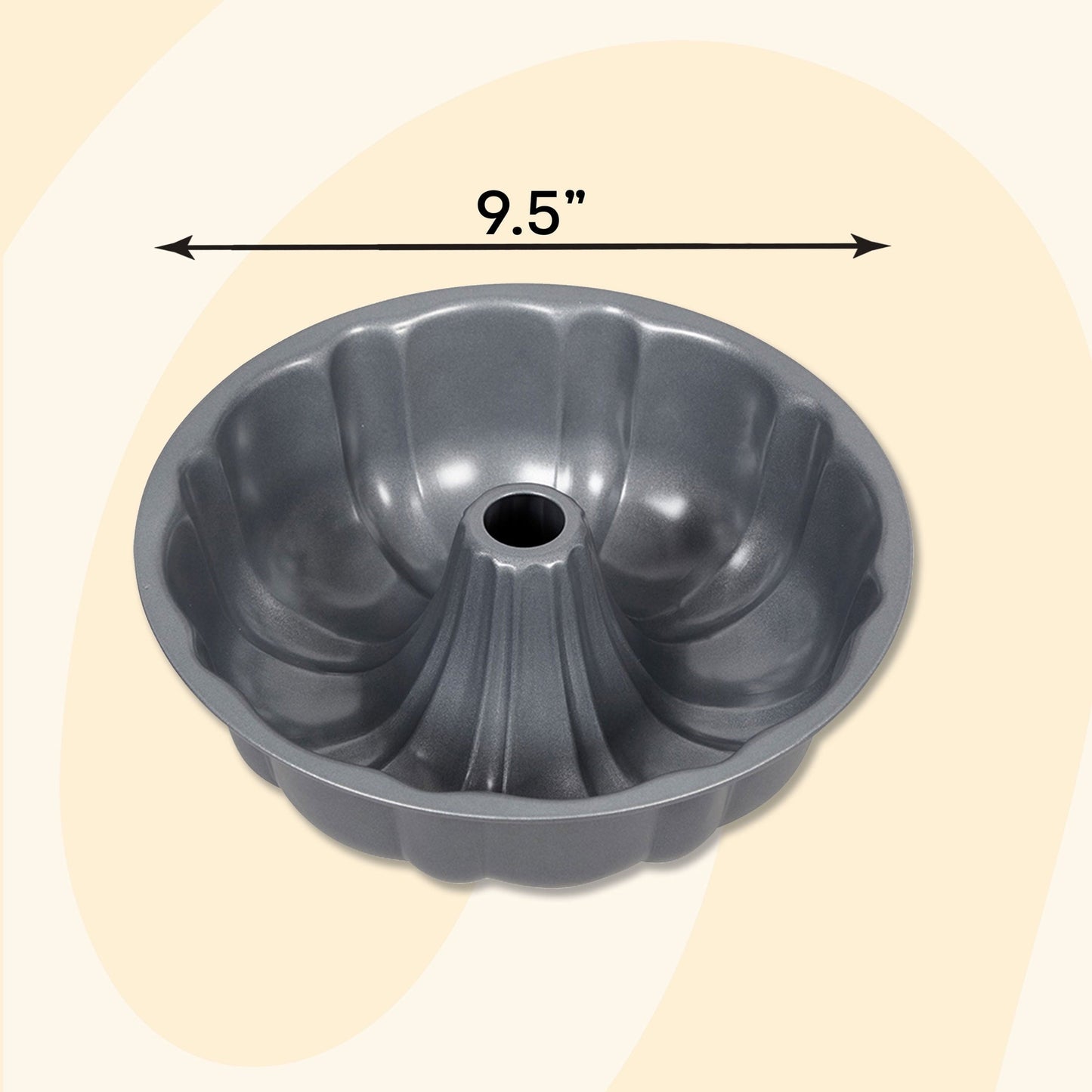 Innovative Everyday Non-Stick Bundt Cake Pan 9.51" Fluted Tube Baking Pan, Packaging May Vary - Premium Stainless Steel Garlic Presser & Peeler Detail