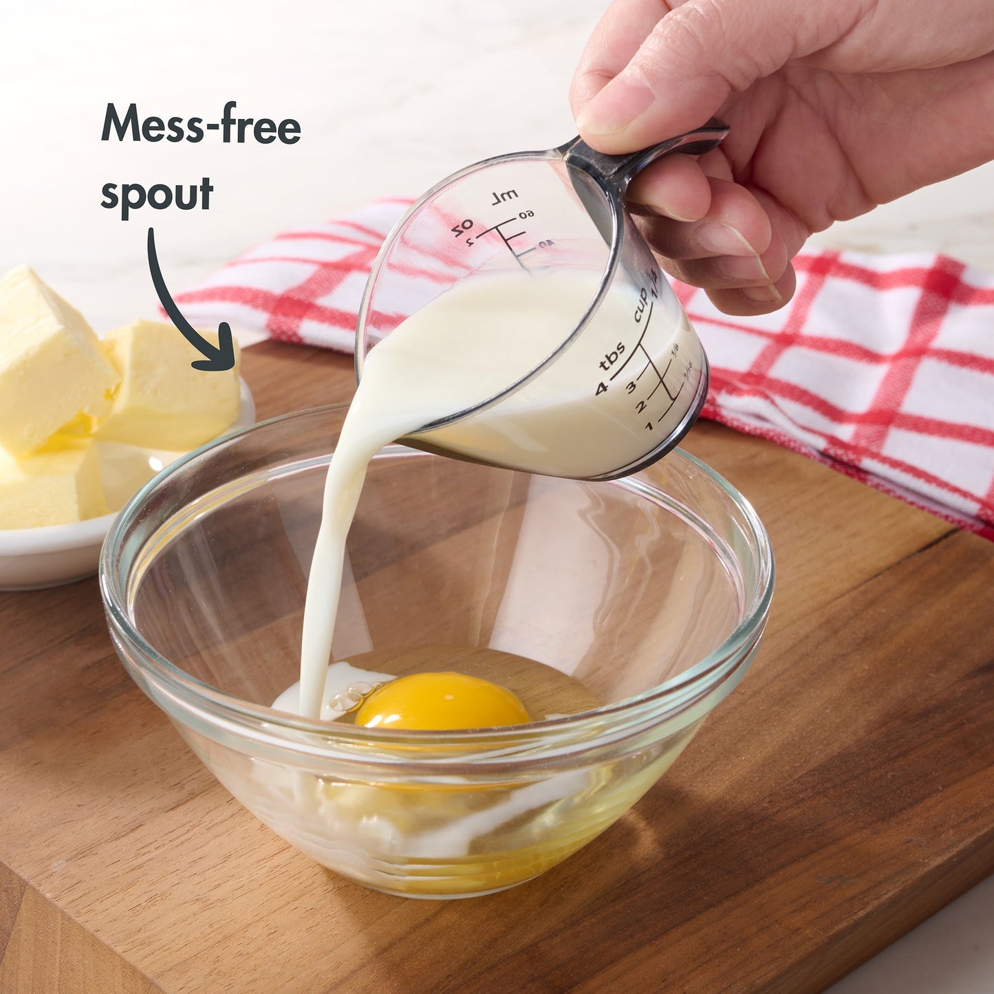 Premium Kitchen 1/4C Plastic Mini Measuring Cup, Black/Transparent - Innovative Kitchen Helper for Modern Cooking Detail
