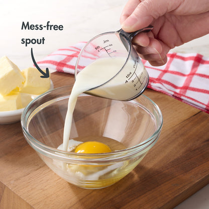 Premium Kitchen 1/4C Plastic Mini Measuring Cup, Black/Transparent - Innovative Kitchen Helper for Modern Cooking Detail
