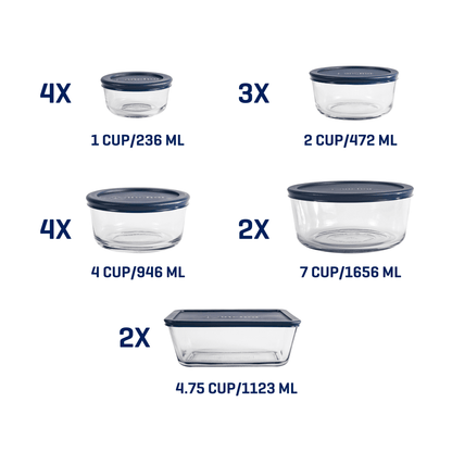 Sweet Treat Shaped Glass Food Storage Containers with SnugFit Lids, 30 Piece Set - Fun Food Fidget Cookie Squishable Toy Detail
