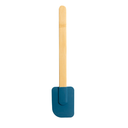 Seamless One-Piece Silicone Spatulas Set 4 with Bamboo Handles, Blue - Heat-Resistant Silicone Cooking Spatula Turner Detail