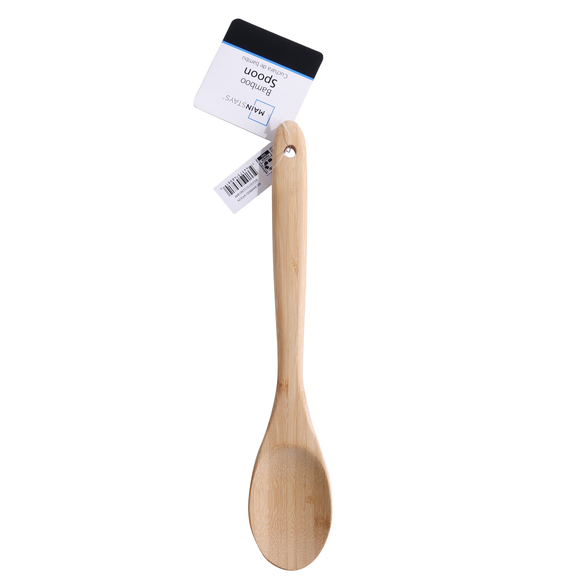 Chef-Quality Bamboo Cooking Spoon Natural Bamboo Crafted, 13" L, Kitchen Prep - High-Precision Culinary Tool for Baking & Cooking Detail