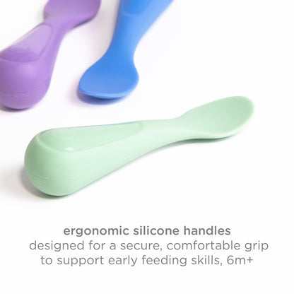 Heavy Duty Silicone Toddler Training Spoons, Baby, Silicone Flatware Sets, 3 Pack - Heavy Duty Stainless Steel Kitchen Shears Detail