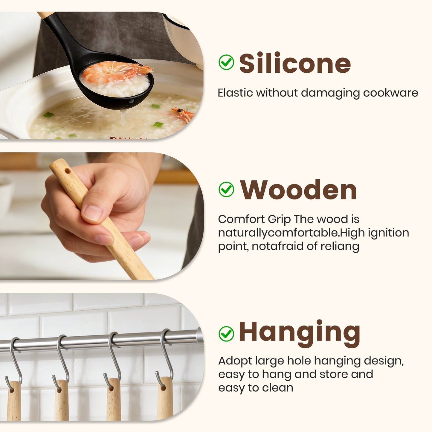 Seamless One-Piece Silicone Cooking Utensils Set with Holder, 44 PCS Kitchen Utensils Set, Silicone Kitchen Gadgets Spatulas Set for Non... - Durable Turner & Ladle Utensil Set for Home Chefs Detail