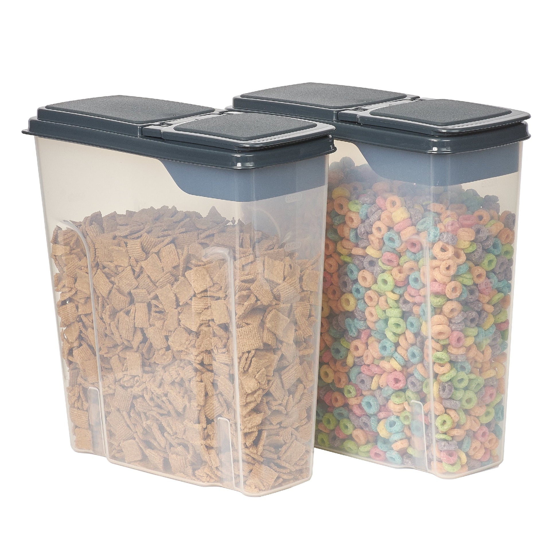 Whimsical Doughnut 2-Pack Plastic Cereal Keeper Storage Containers, Kitchen Pantry Organizer Canisters for Cereal and Dry Food... - Fun Food Fidget Cookie Squishable Toy Detail