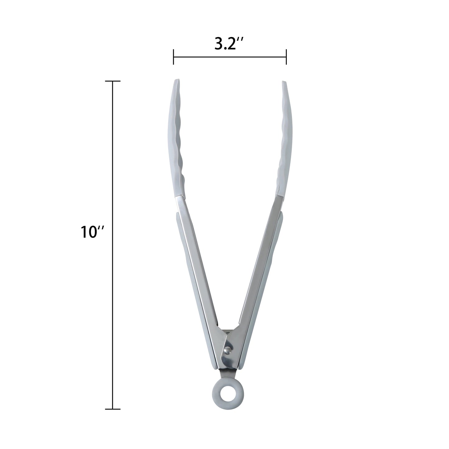 Durable Steel 9" Stainless Steel and Silicone Locking Tongs, Soft Grip Handle, Grey Flannel - Professional Kitchen Tool for Culinary Enthusiasts Detail