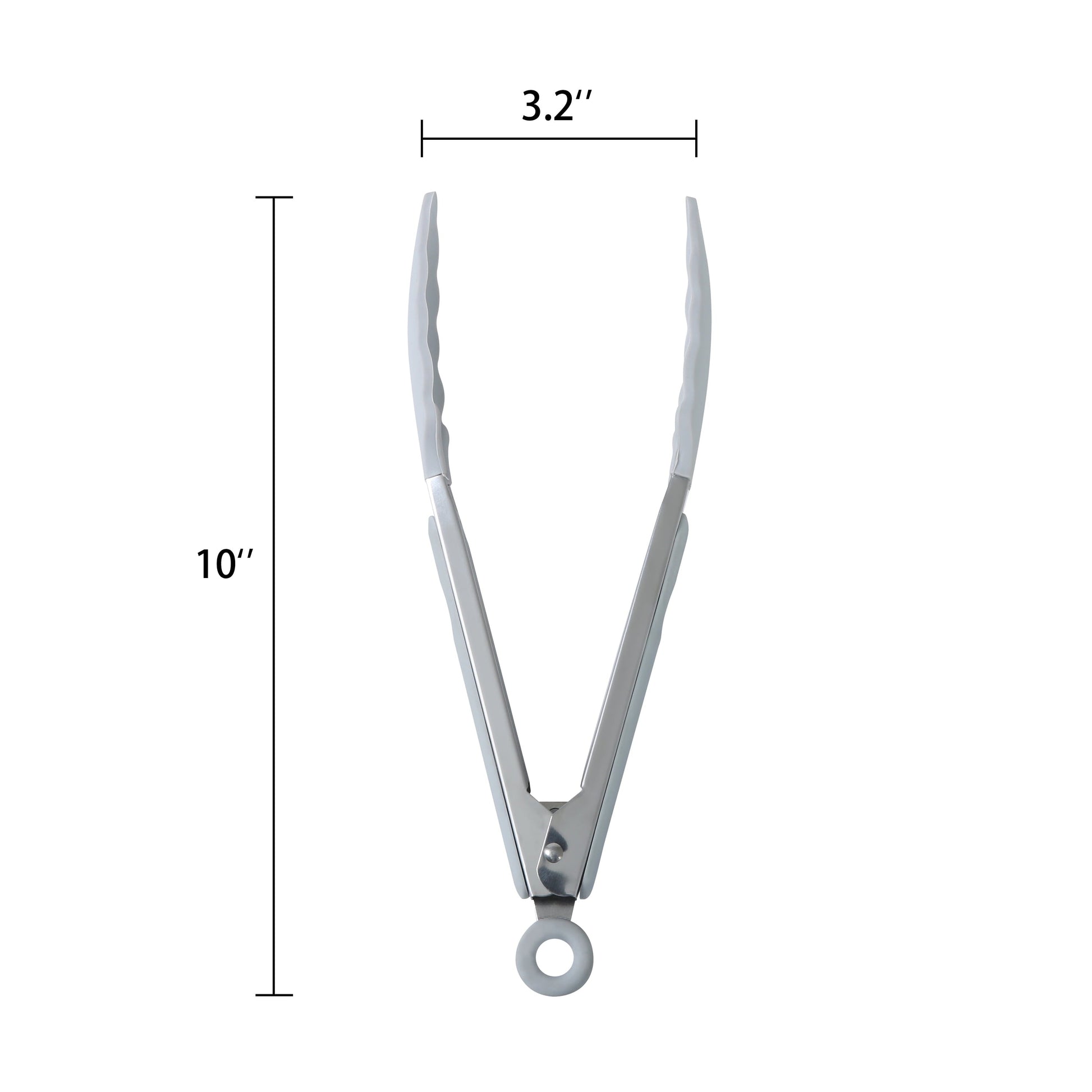 Durable Steel 9" Stainless Steel and Silicone Locking Tongs, Soft Grip Handle, Grey Flannel - Professional Kitchen Tool for Culinary Enthusiasts Detail