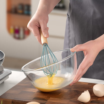 Premium Silicone Small Silicone Cooking Utensils with Holder Set (12Pack), Aqua Kitchen Tools with Wooden Handle for Nonstick... - Heat-Resistant Silicone Cooking Spatula Turner Detail